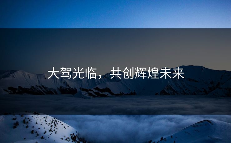 大驾光临，共创辉煌未来