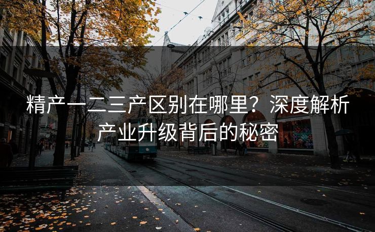精产一二三产区别在哪里？深度解析产业升级背后的秘密