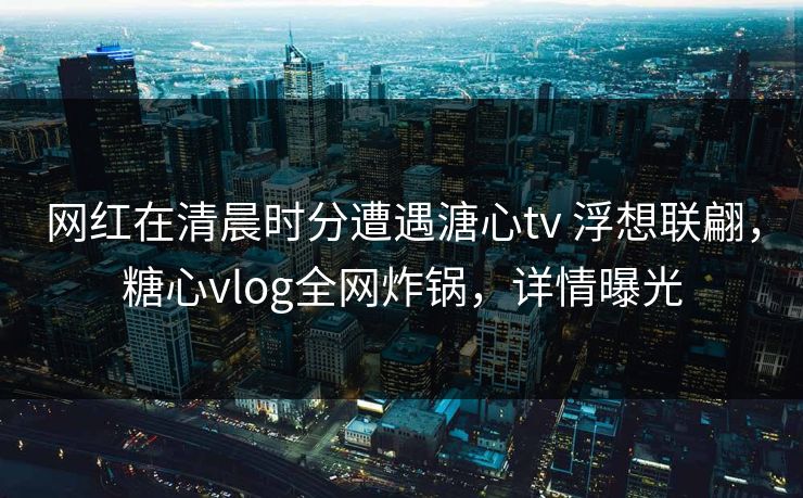 网红在清晨时分遭遇溏心tv 浮想联翩,糖心vlog全网炸锅,详情曝光
